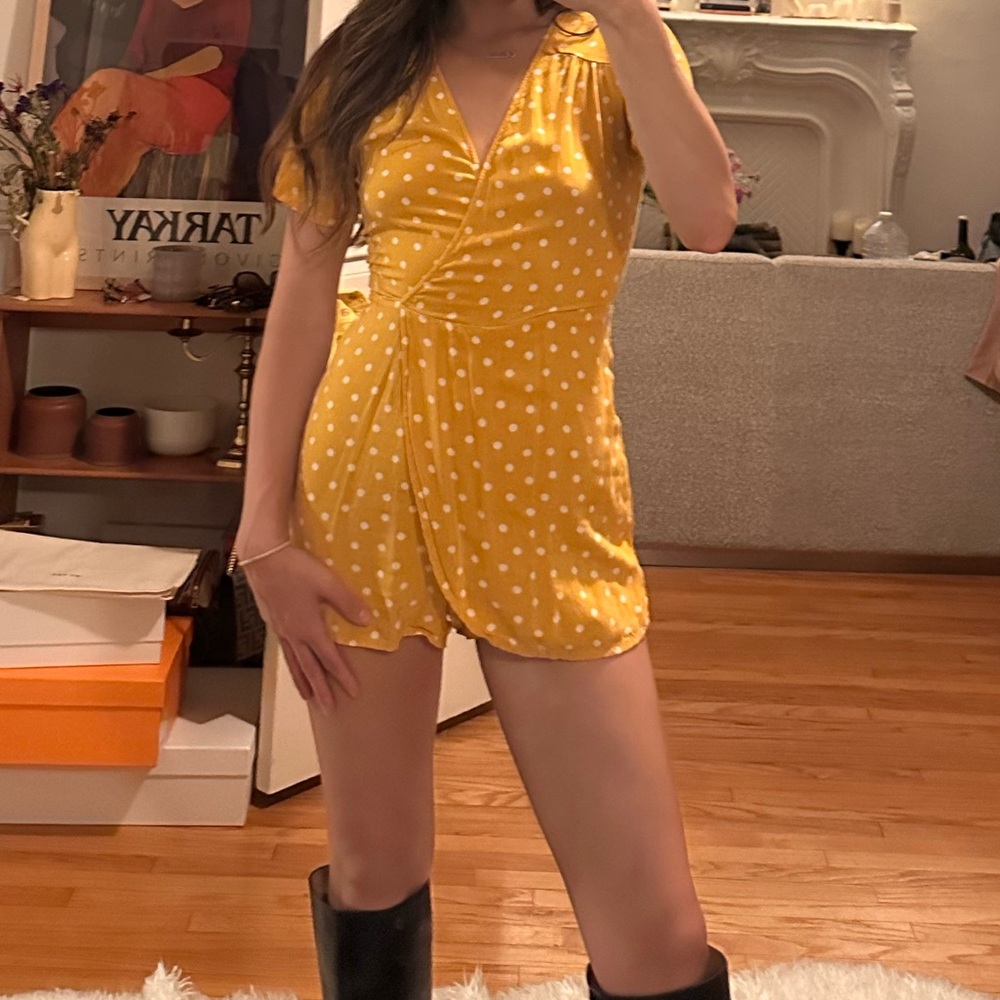 Polka dot vintage fall jumpsuit